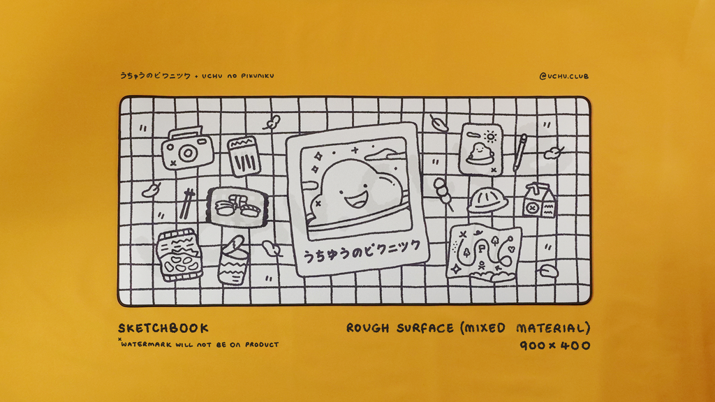 Uchu no Pikuniku by Uchu.Club Desk Mat GB, Sketchbook, Large, Rough surface