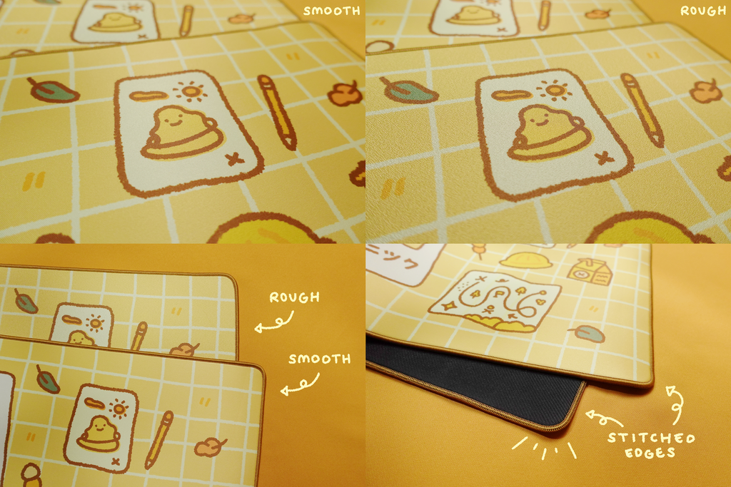Uchu no Pikuniku by Uchu.Club Desk Mat GB, Yellow Autumn, texture comparison